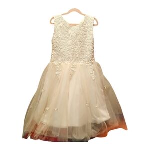 Formal mesh overlay flower girl dress